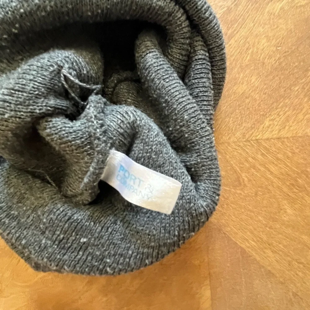 Port & Company Gray Knit Beanie – Team Trouble Logo